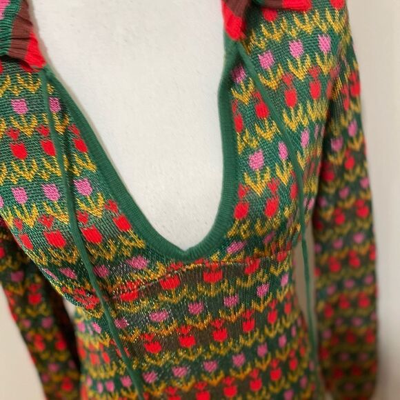 Free People X REVOLVE Milano Mini Dress Green
Red Knit Long Sleeve M - Picture 6 of 11